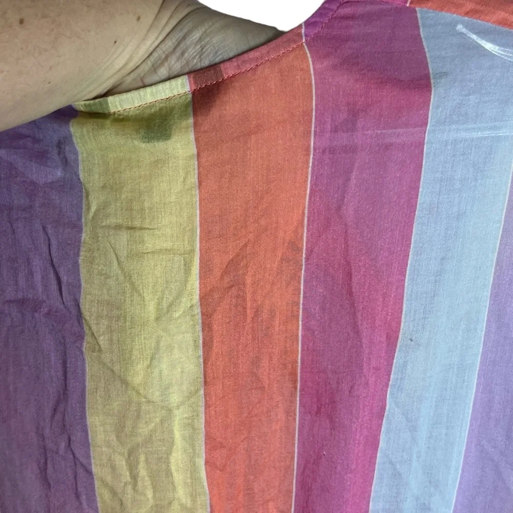 Tara Jarmon Multicolored Stripey Hourglass Midi Dress, French Size 38 - Picture 7 of 14